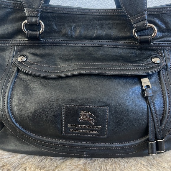 Authentic Burberry Blue Label black shoulder tote bag all leather - Picture 6 of 17
